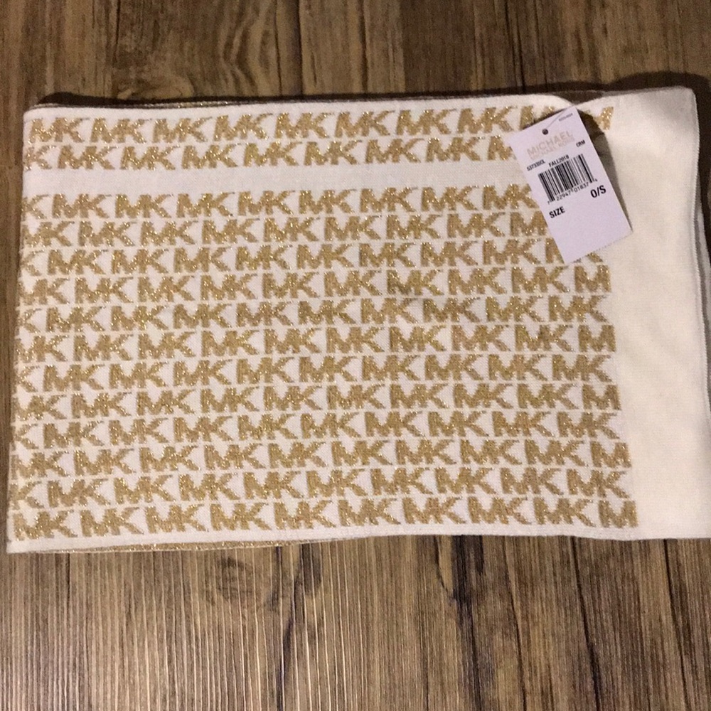 Michael Michael Kors gold and cream colored scarf